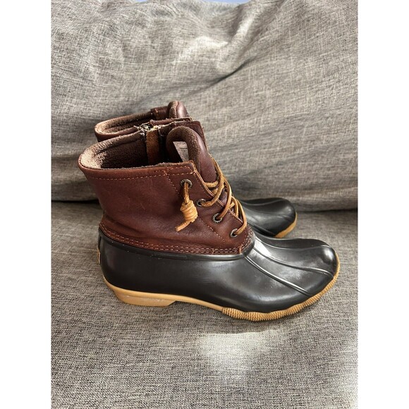 Sperry Duck Boots Womens Size 7 Weatherproof Brown Rain Shoes STS91176 - Picture 1 of 12